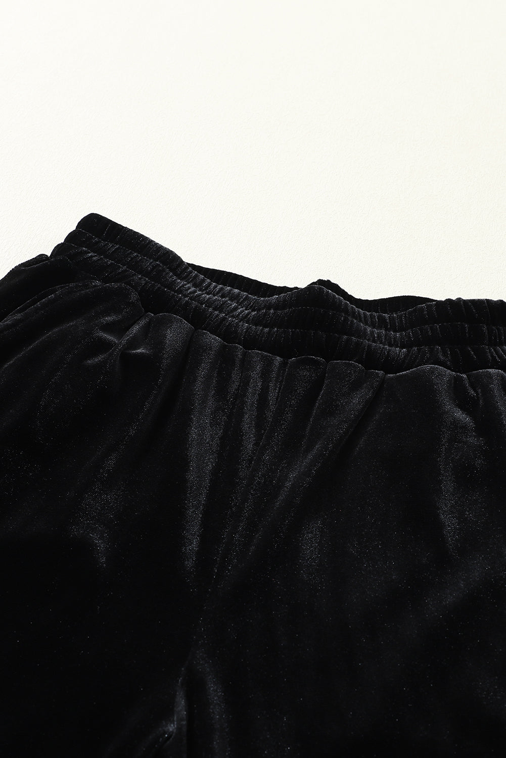 Women's Black Vintage Pocket Velvet Jogger Pants