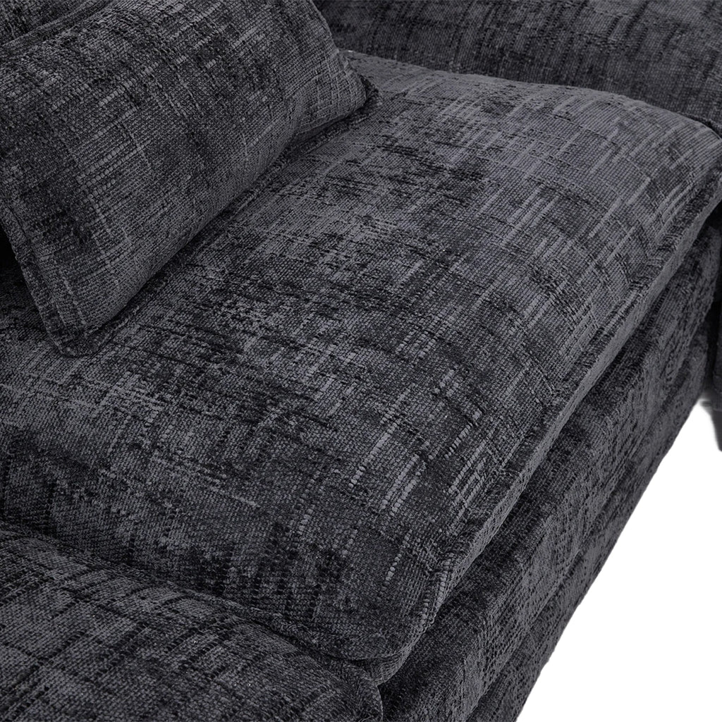 UNITED WE WIN 112' Oversized Sectional Sofa Cloud Couch for Living Room, Modern Chenille L Shaped Couch, Comfy Boucle Modular Sofa Sleeper with Movable Storage Ottoman, Phone Holder, USB Charging Port