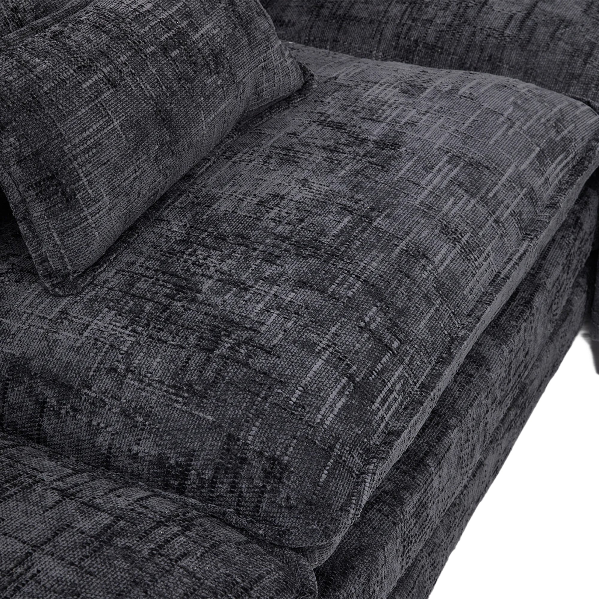 UNITED WE WIN 112' Oversized Sectional Sofa Cloud Couch for Living Room, Modern Chenille L Shaped Couch, Comfy Boucle Modular Sofa Sleeper with Movable Storage Ottoman, Phone Holder, USB Charging Port