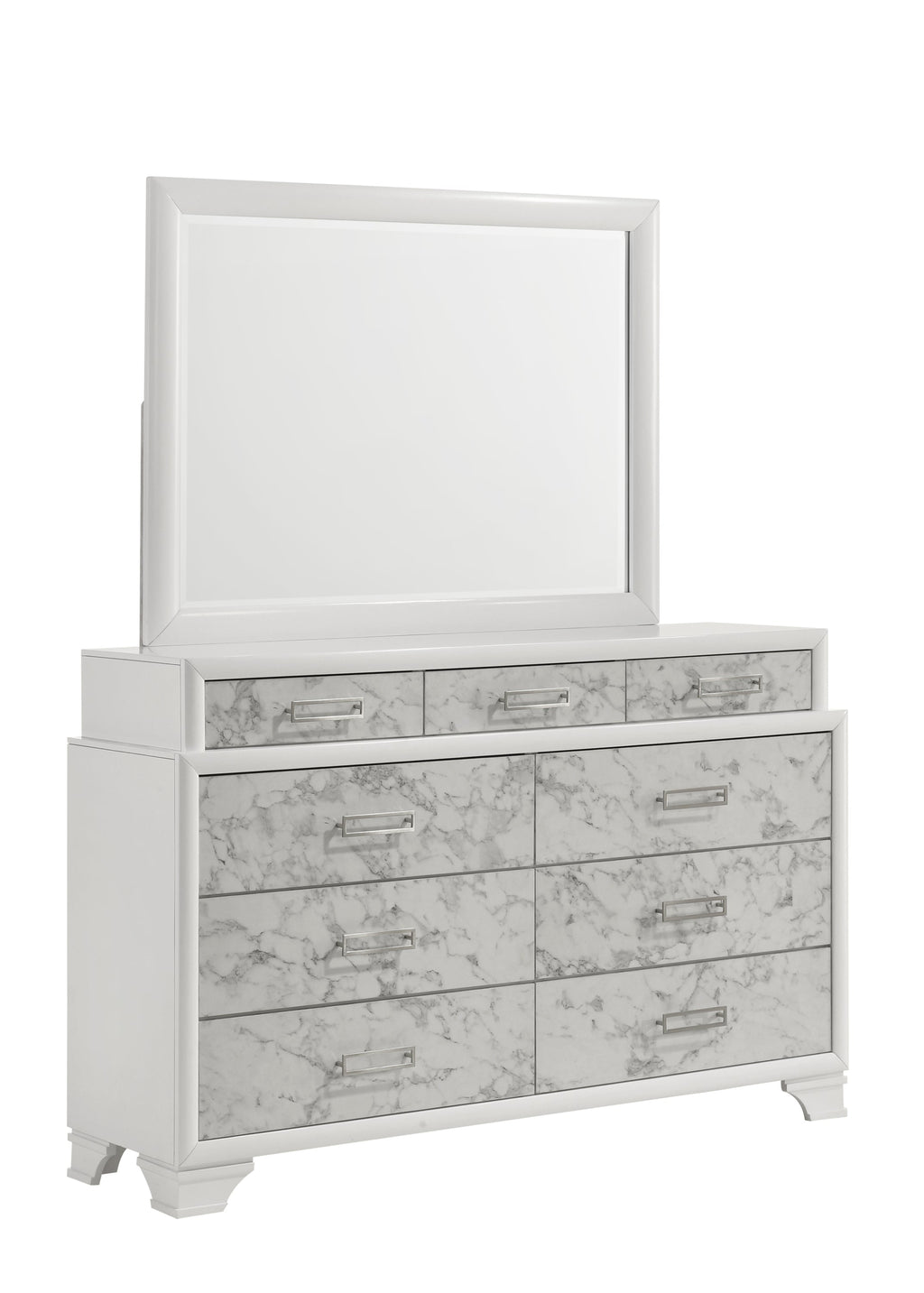 Soul Modern style Full 5PC bedroom set made with wood and Drawers in white