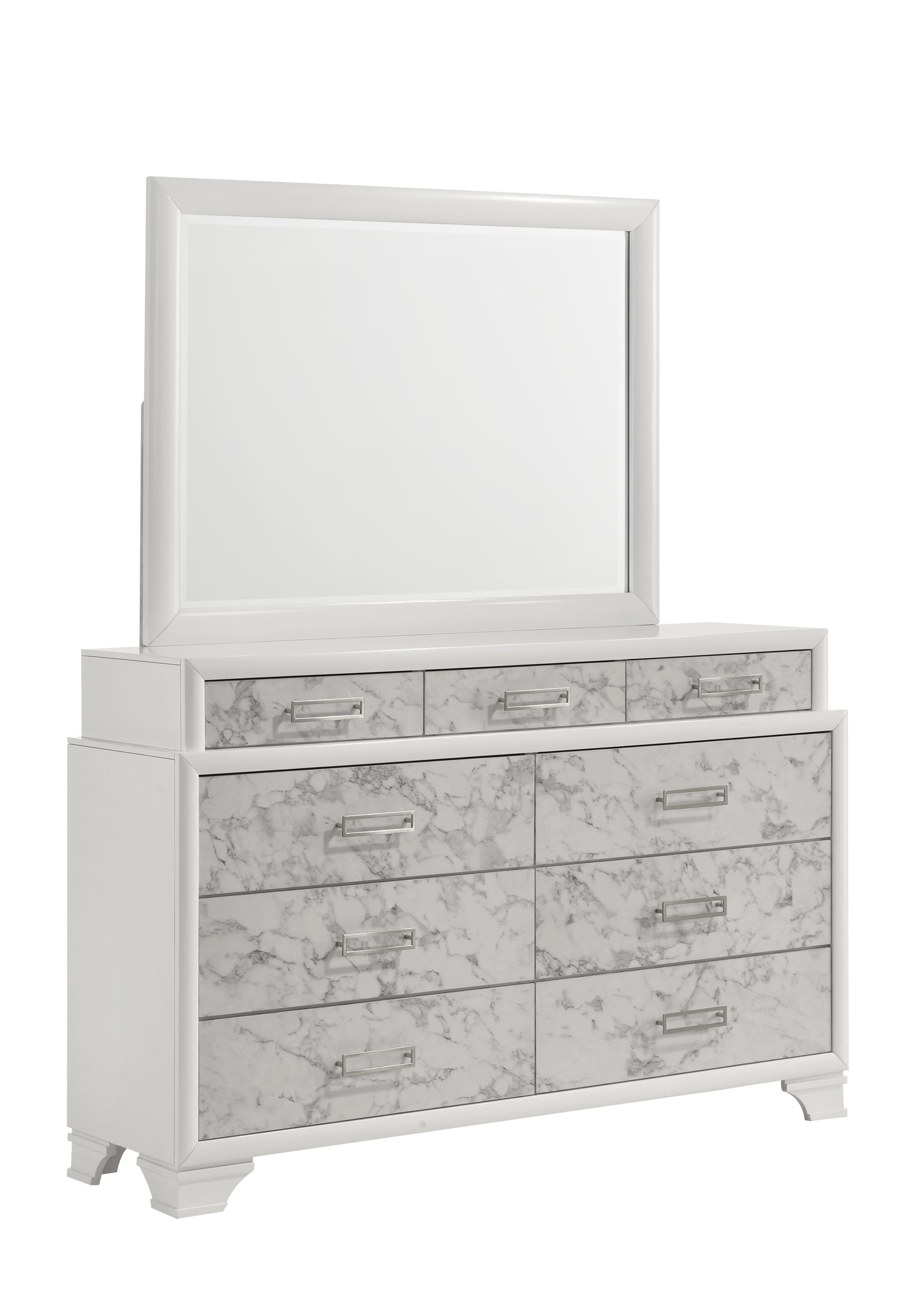 Soul Modern style Full 5PC bedroom set made with wood and Drawers in white