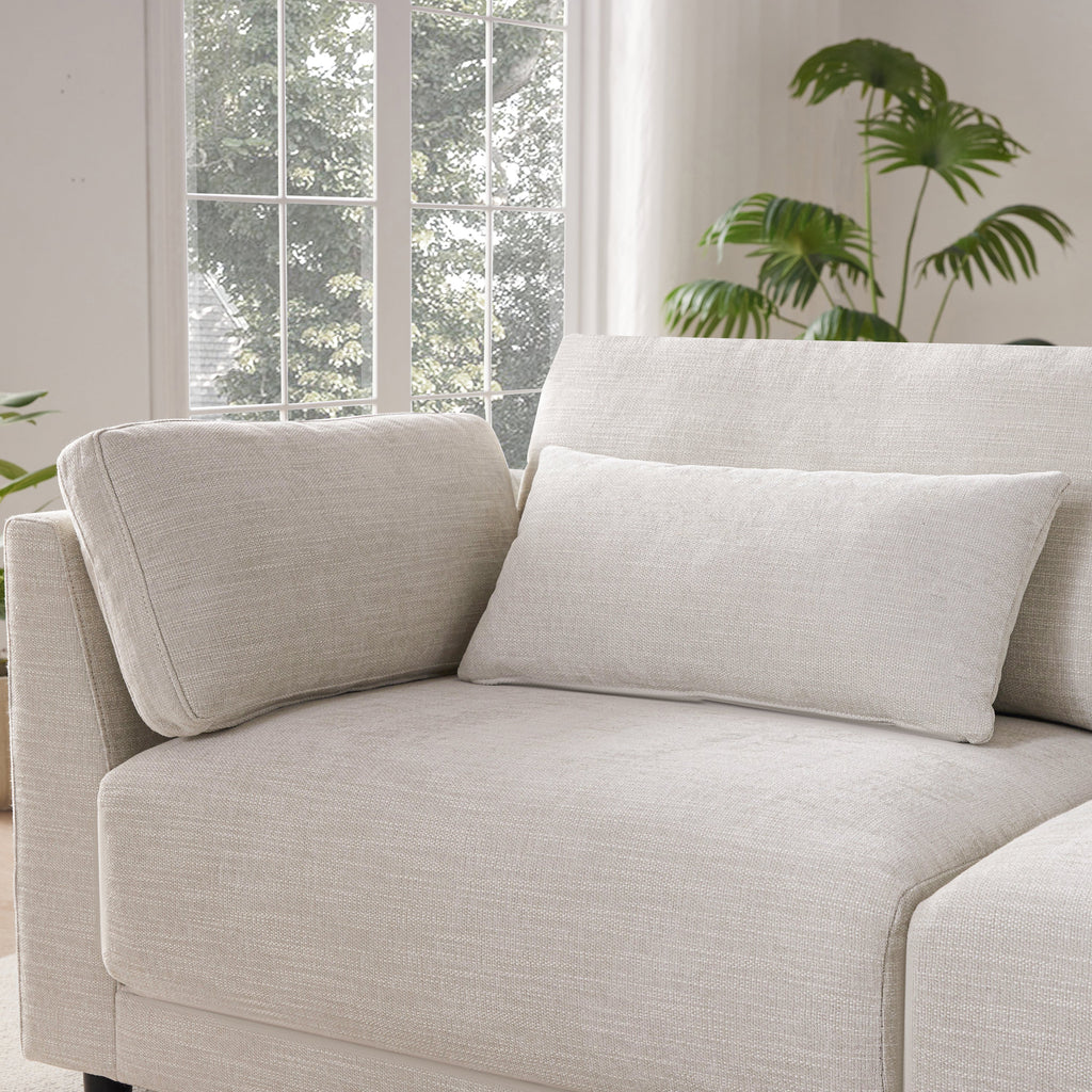[VIDEO+NEW]124'' Modular Sectional Sofa with Storage Console and Movable Ottoman,33'' Wide Seat,4 Seat L Shaped Chenille Couch,Reversible Comfy Sofa with USB Charger for Living Room,Apartment,2 Colors