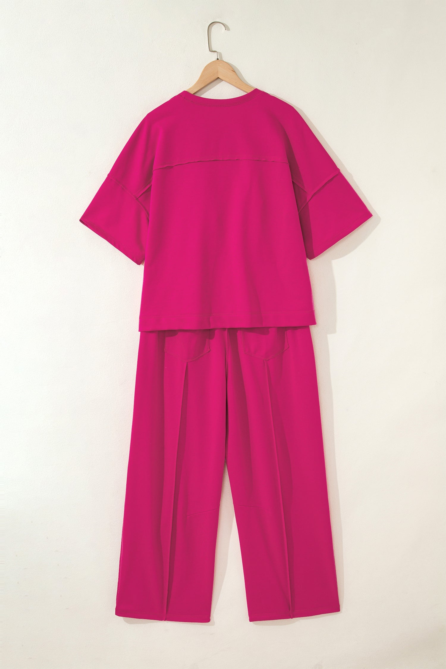 Solid Drop Shoulder Boxy Tee & Barrel Pants Set