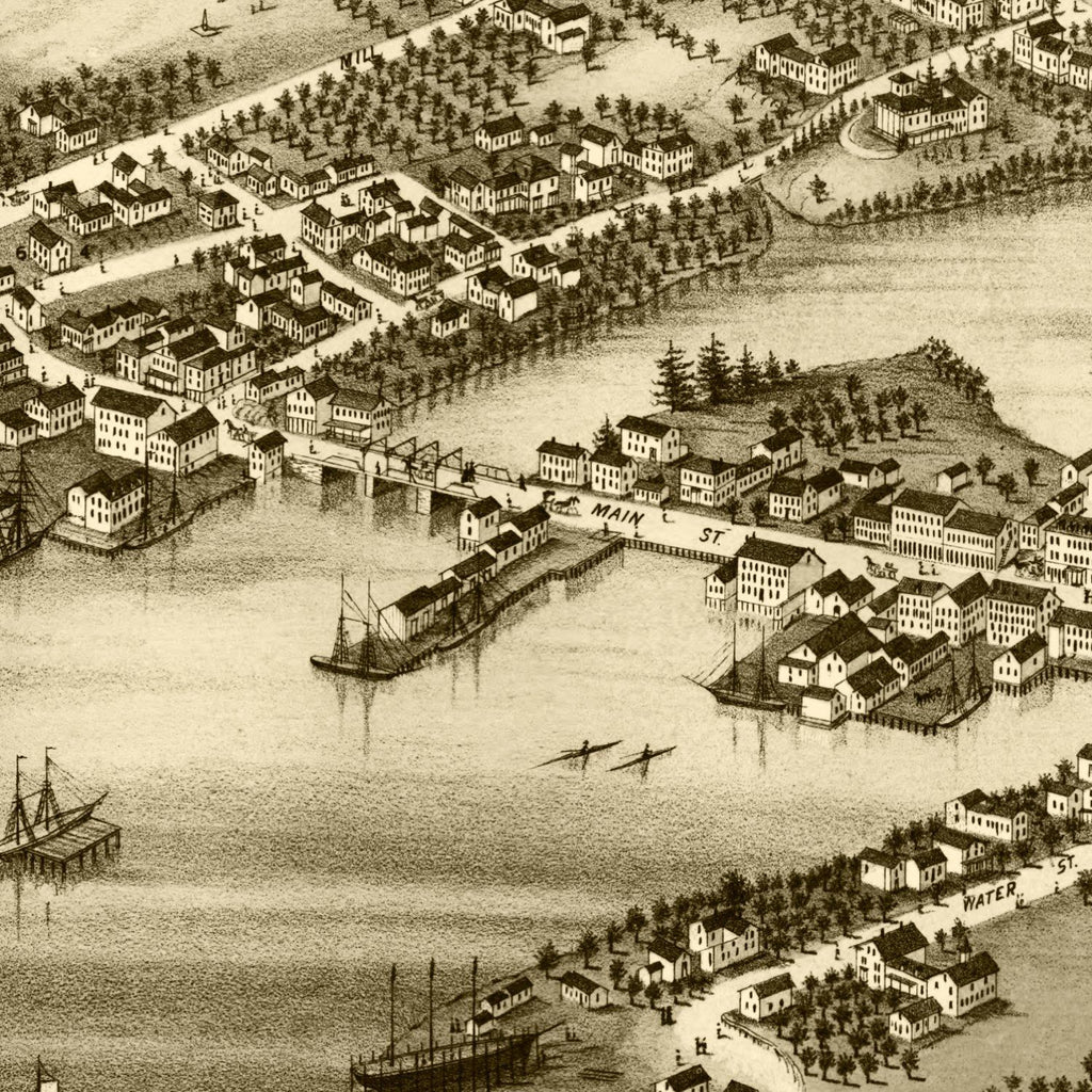Vintage Map of New Castle & Damariscotta, Maine 1878