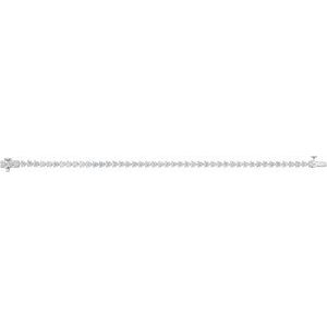 14K White Gold 4 3/4 CTW Natural Diamond Line 7 1/4" Bracelet – image 3