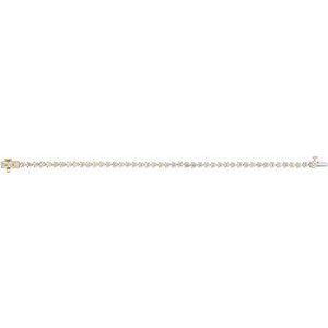 14K Yellow Gold 4 3/4 CTW Natural Diamond Line 7 1/4" Bracelet – image 2