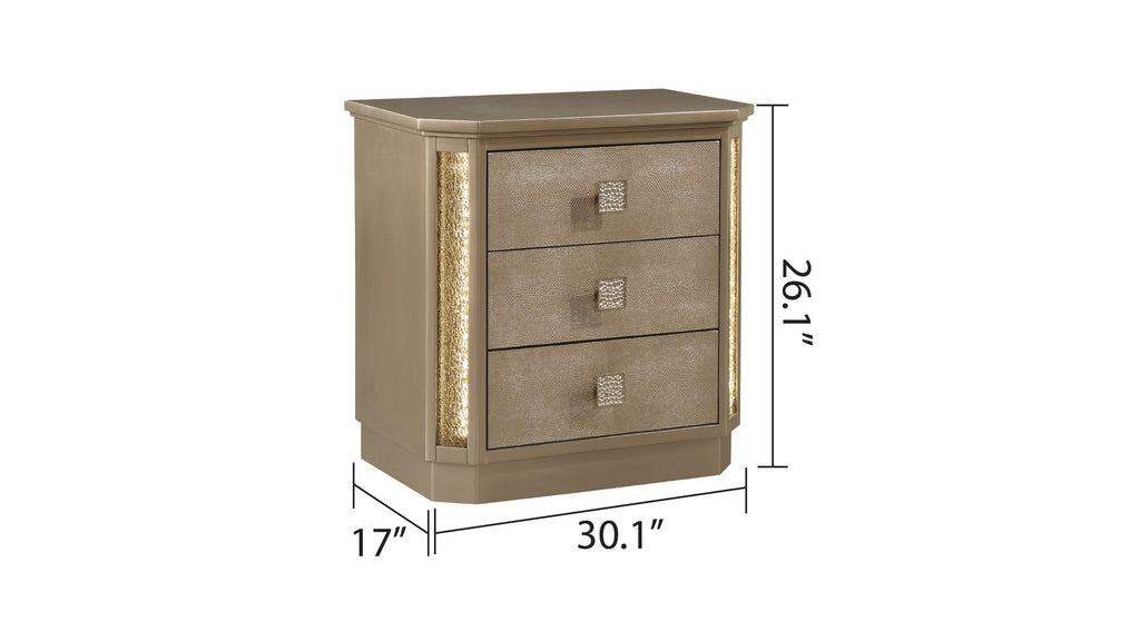 Medusa Queen 5PC Bedroom set Made with Wood in Gold (NJ Inventory)