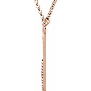 14K Rose Gold 1/10 CTW Natural Diamond "Mom" Heart 17" Necklace