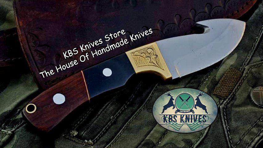 Custom Handmade D2 Tool Steel Guthook Skinner Knife