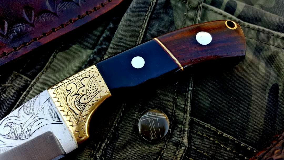 Custom Handmade D2 Tool Steel Guthook Skinner Knife