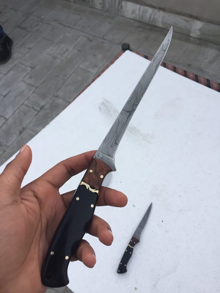 Handmade Damascus Steel Fillet Boning Knife – 12"