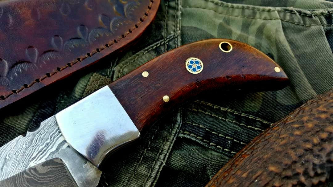 Custom Handmade Twist Damascus Steel Mini Skinner Knife