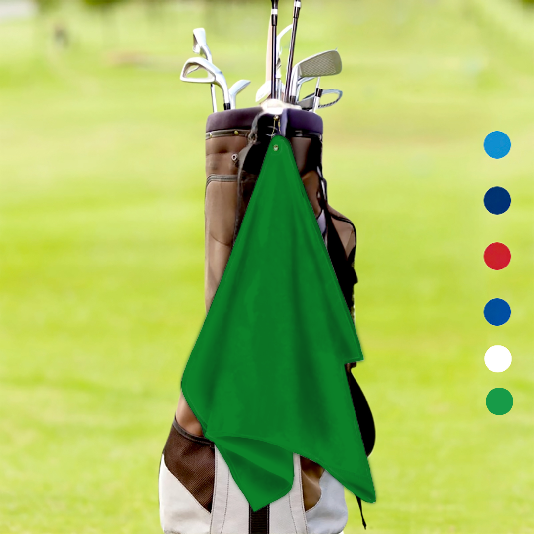 Large Terry Velour Golf Towel: Center Grommet & Hook