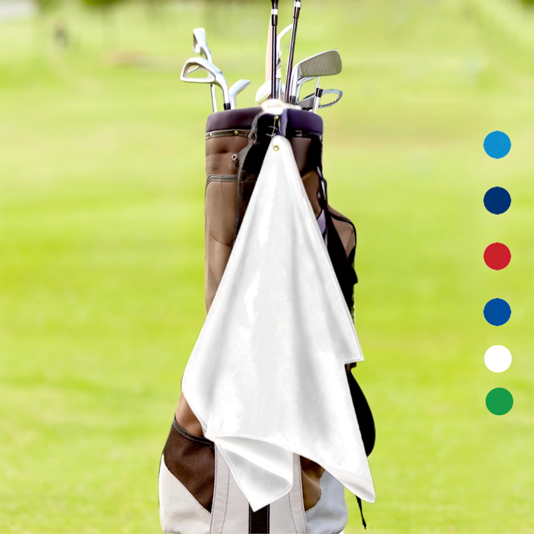 Large Terry Velour Golf Towel: Center Grommet & Hook