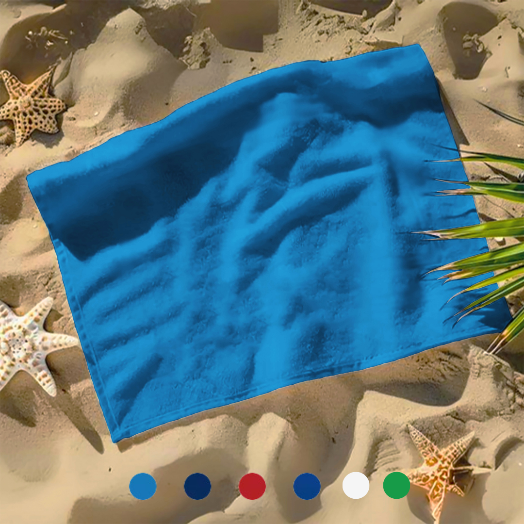 Small Beach, Game & Sports Towel: 100% Cotton Terry Velour Pack of 2
