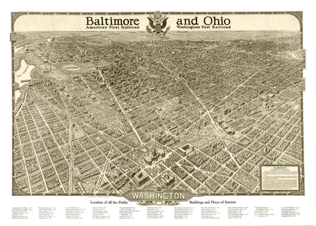 Vintage Map of Washington,  1923