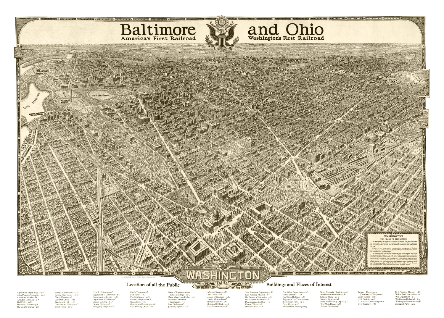 Vintage Map of Washington,  1923