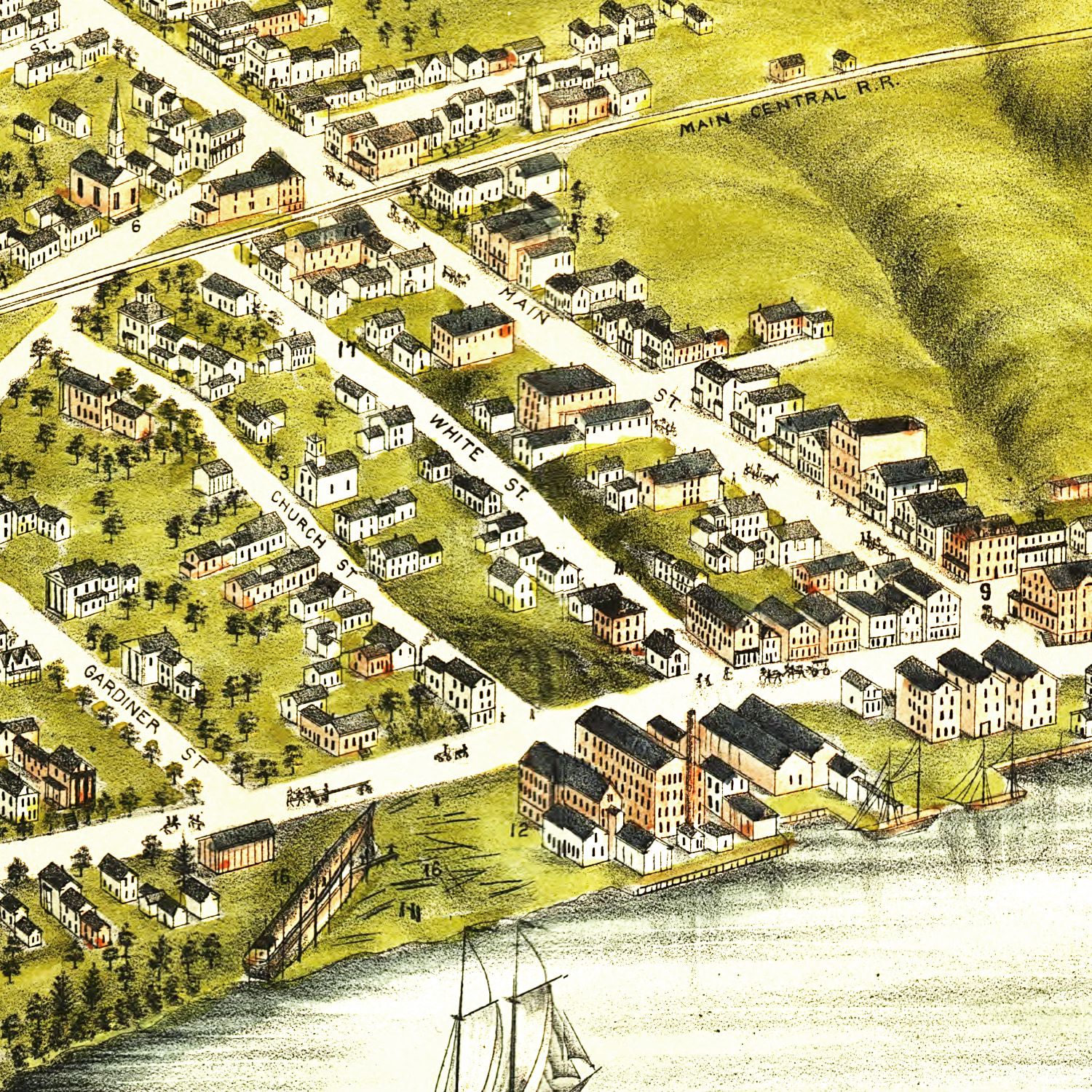 Vintage Map of Richmond, Maine 1878