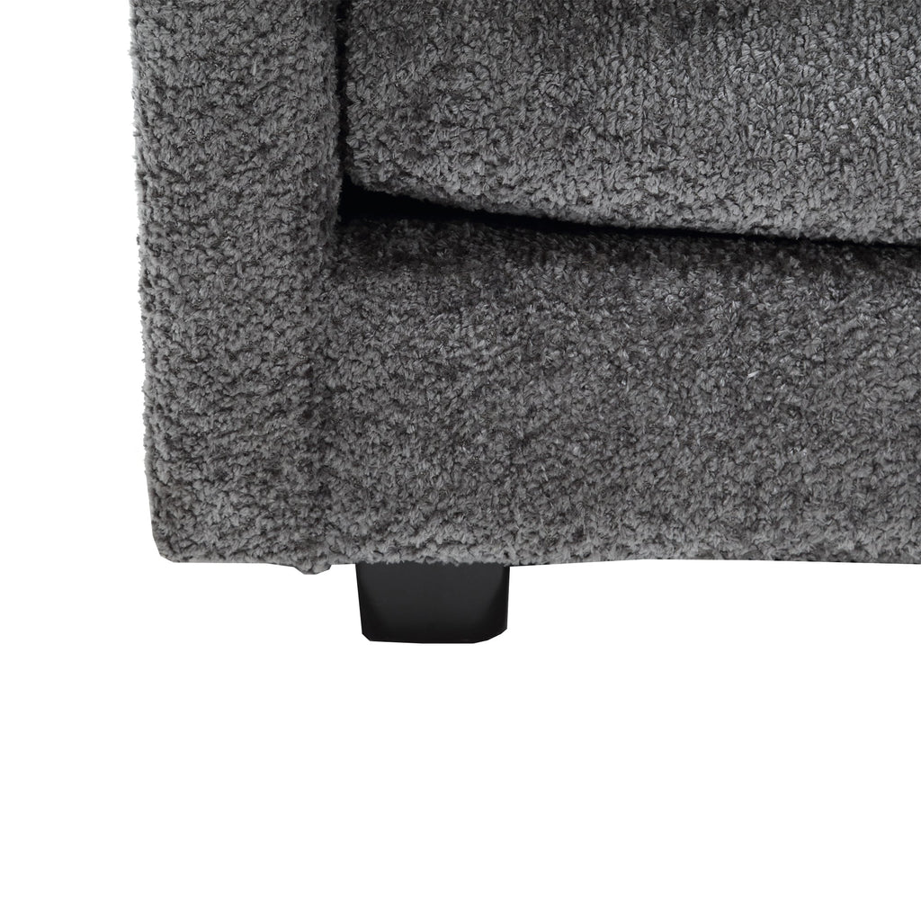 UNITED WE WIN 112' Oversized Sectional Sofa Cloud Couch for Living Room, Modern Chenille L Shaped Couch, Comfy Boucle Modular Sofa Sleeper with Moveable Ottoman & Memory Foam