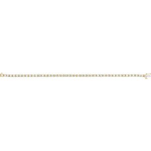 14K Yellow 4 3/4 CTW Natural Diamond Line 7" Bracelet