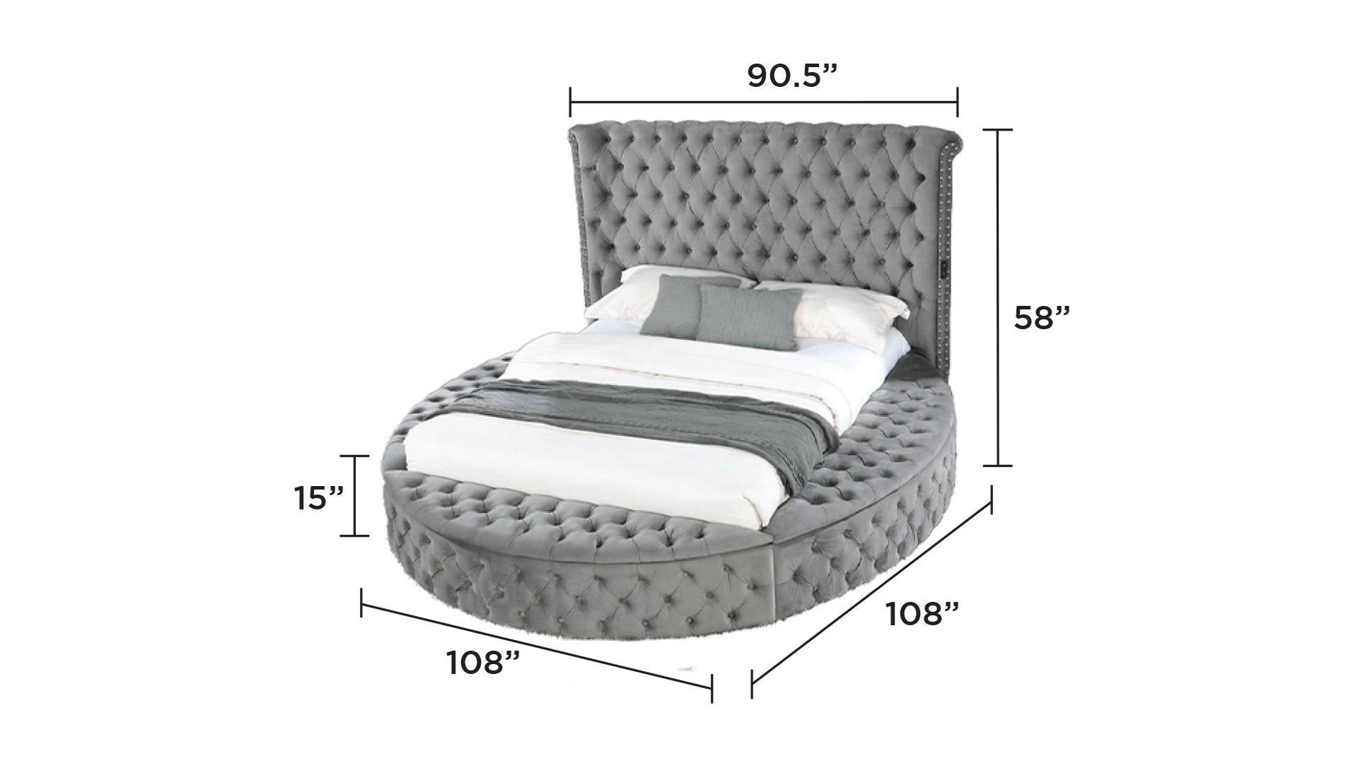 HAZEL Queen 5 Pc Tufted Upholstery Bedroom Set Made with Wood In Gray(CA INVENTORY)