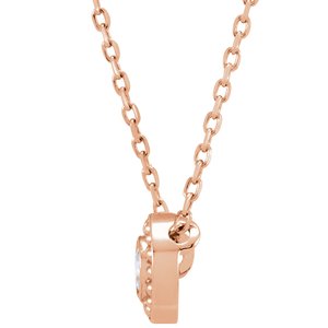 14K Rose Gold 1/10 CTW Diamond Beaded Slide 16" Necklace