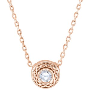 14K Rose Gold 1/10 CTW Natural Diamond Slide 16" Necklace