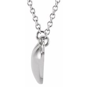 14K White Gold .01 CTW Natural Diamond Heart 16.5" Necklace