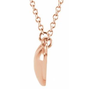 14K Rose Gold .01 CTW Natural Diamond Heart 16.5" Necklace