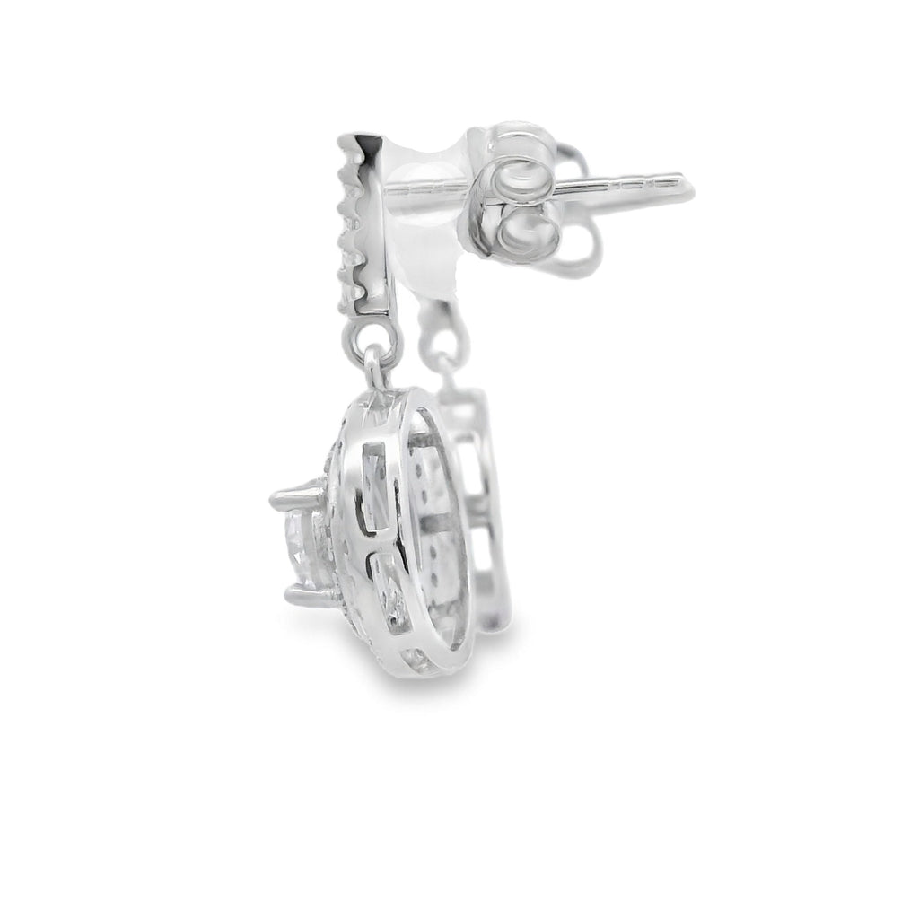 Natural Cubic Zirconia Earrings Sterling Silver