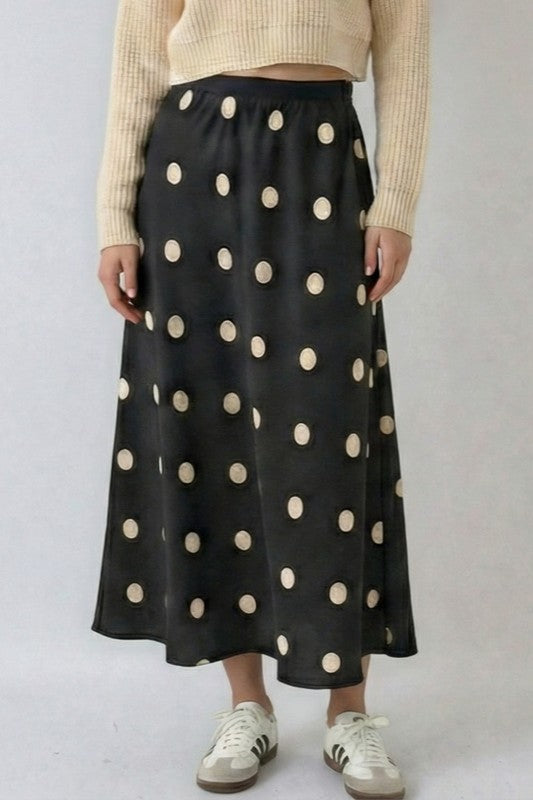 Vintage Polka Dot Midi Skirt