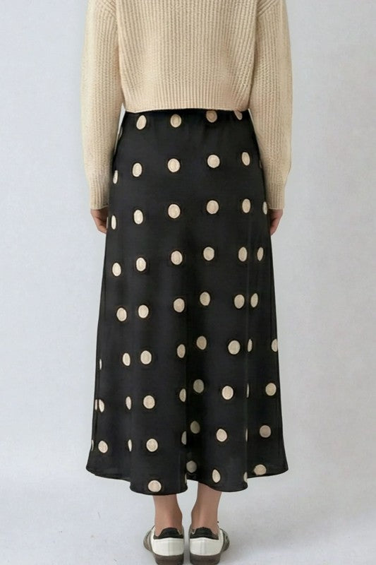 Vintage Polka Dot Midi Skirt