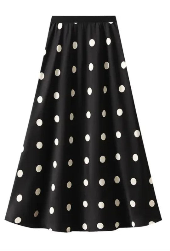 Vintage Polka Dot Midi Skirt