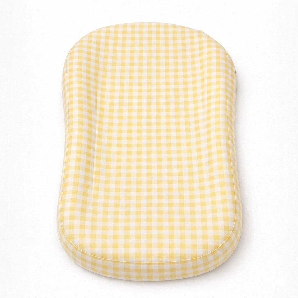 Yellow Gingham Ruffle Baby Lounger Cover