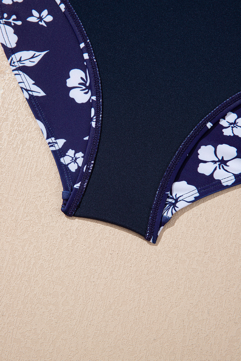 Floral Crossed Back Asymmetric Wrap Side Swimsuit