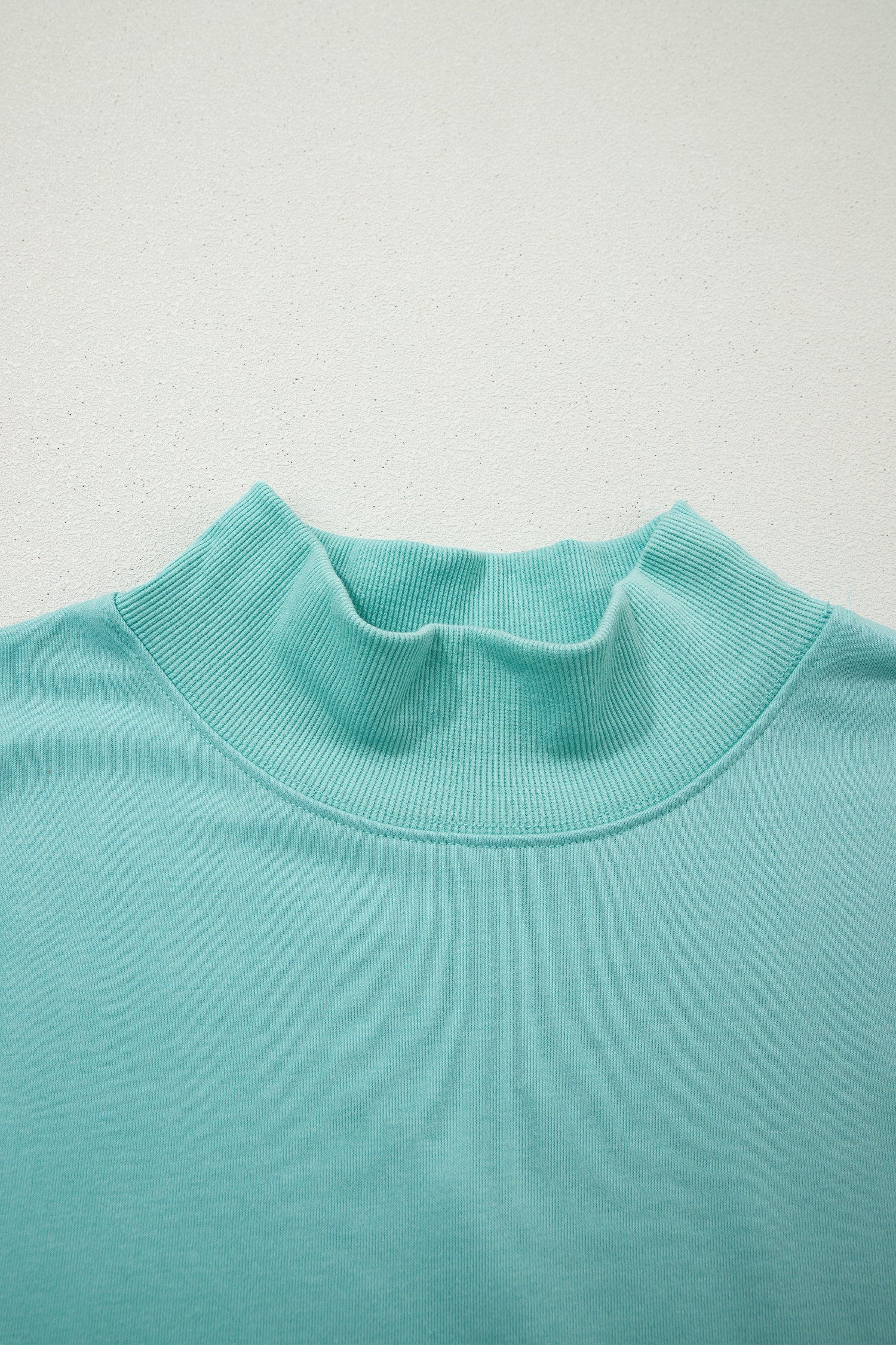 Solid Mock Neck Cap Sleeve Oversized Top
