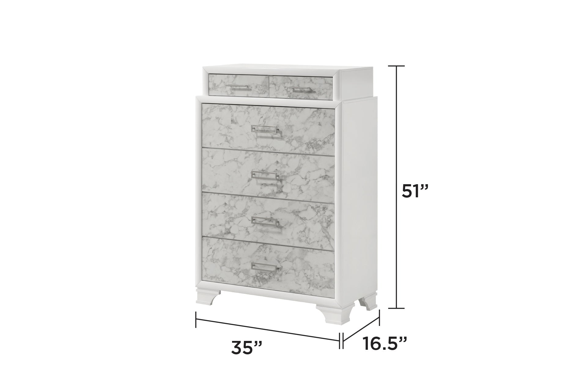 Soul Modern Style Queen 5PC Bedroom Set Made with wood in White(CA Inventory)