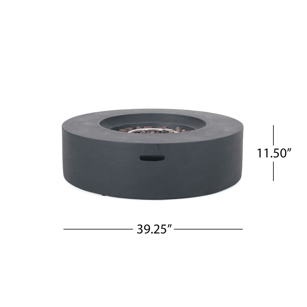 Modern Lightweight Concrete Outdoor Circular Fire Pit 50, 000 Btu
