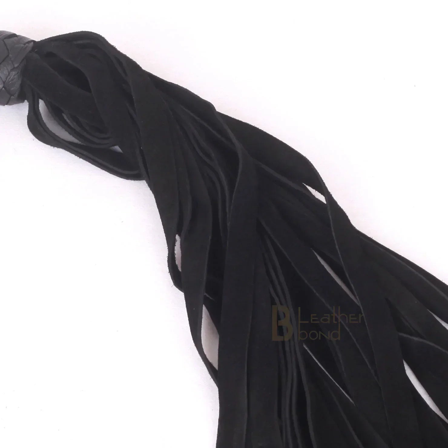 Real Cowhide Suede Leather Black Nunchaku Flogger 25 Falls and Swivel Handle | Handcrafted BDSM Impact Whip