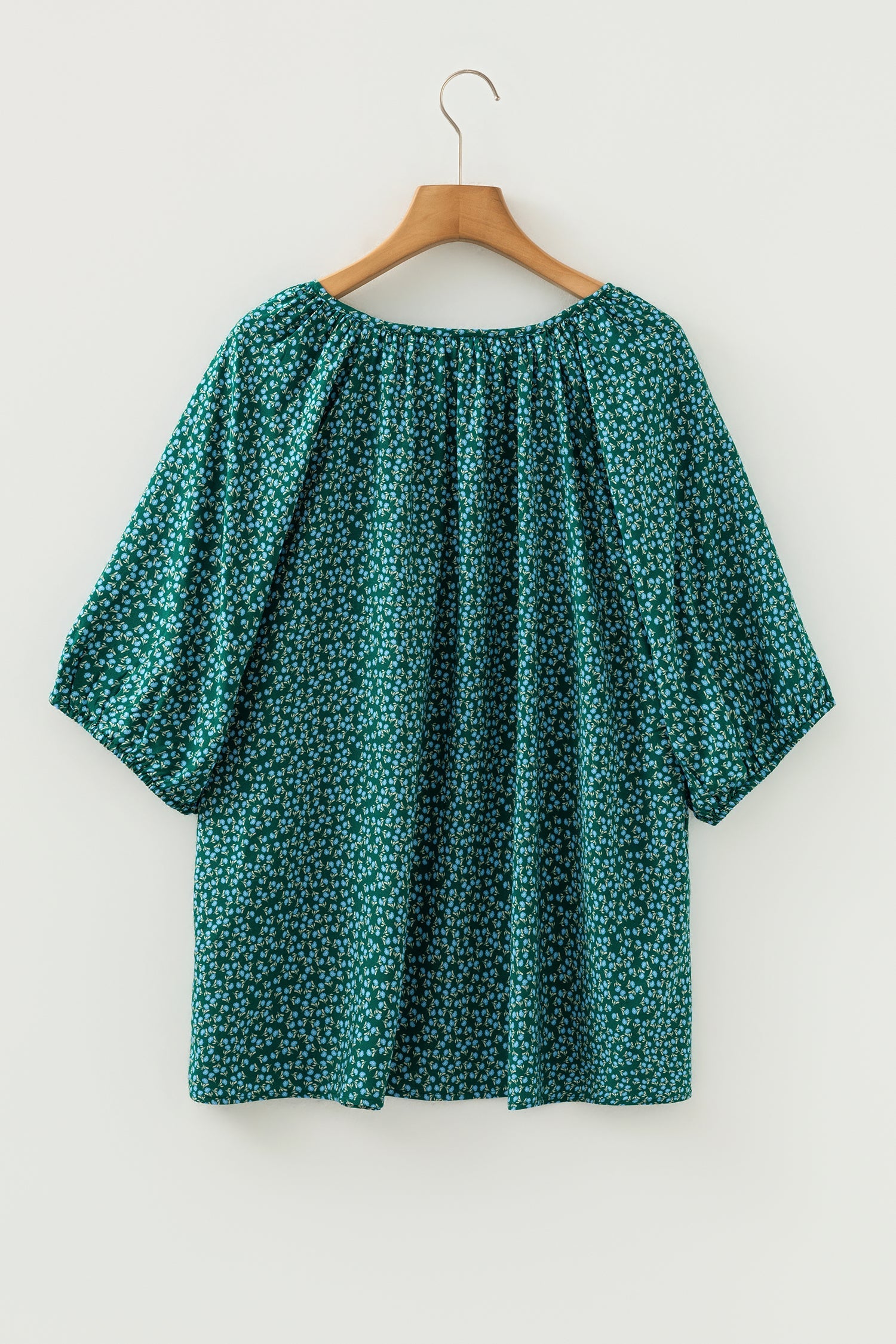 Plus Size Floral Boho Chic Notch V-Neck Top