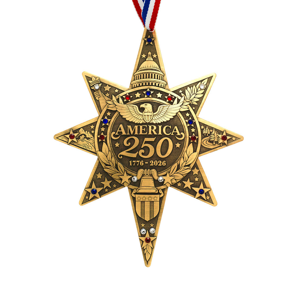 America250 Sea to Shining Sea Commemorative Ornament (Bronze and Crystals)