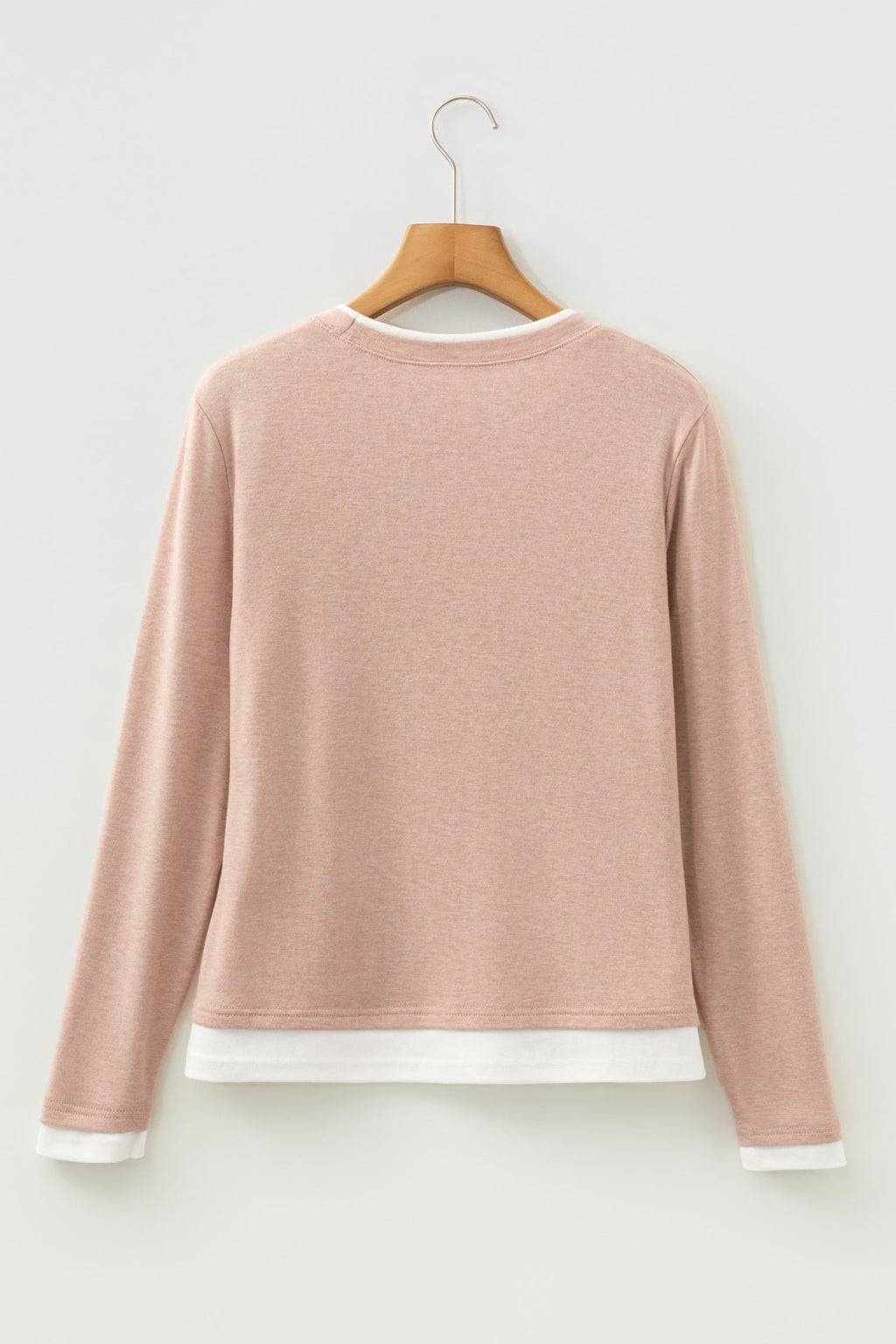 False Two-Piece Patchwork Long Sleeve Top