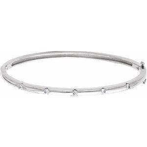 14K Yellow Gold 2.4 mm Round Bangle 6" Bracelet Mounting