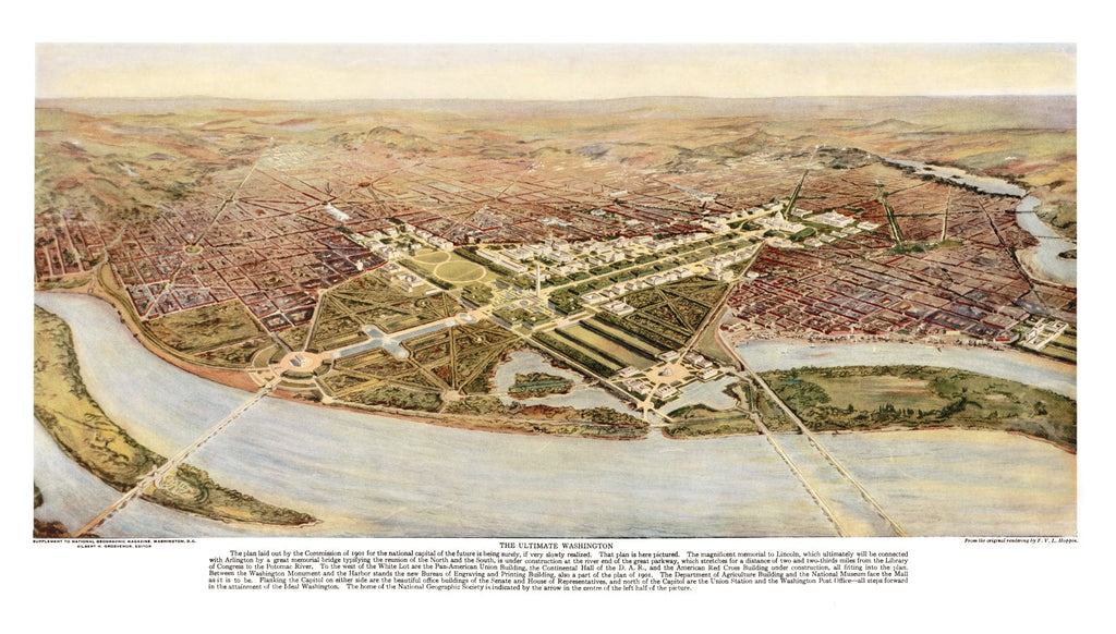 Vintage Map of Washington,  1915