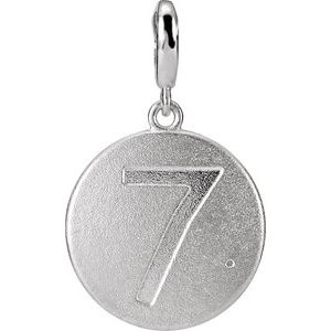 14K White Gold Accented Numeral 7 Charm/Pendant Mounting