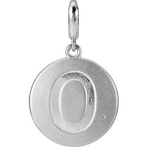 14K White Gold Accented Numeral 0 Charm/Pendant Mounting