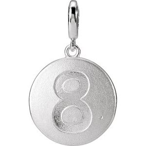 Sterling Silver Accented Numeral 8 Charm/Pendant Mounting