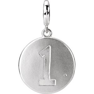 Sterling Silver Accented Numeral 1 Charm/Pendant Mounting