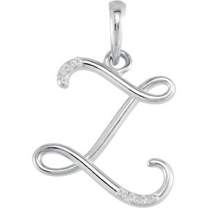 14K White Gold .025 CTW Natural Diamond Initial Z 18" Necklace