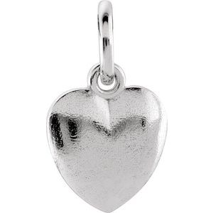 14K White Gold Posh Mommy® Puffed Heart Charm/Pendant